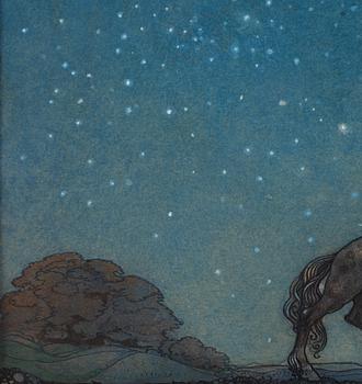 John Bauer, "Han vilade icke ett ögonblick förrän han i skymningen nådde fram".