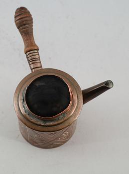 CHOKLADKANNA, koppar, 1800-tal.