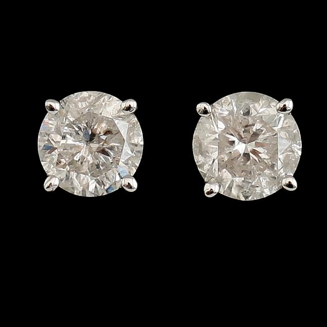 ÖRHÄNGEN, 1 par, 14 k vitguld, briljantslipade diamanter tot ca 0.75 ct.