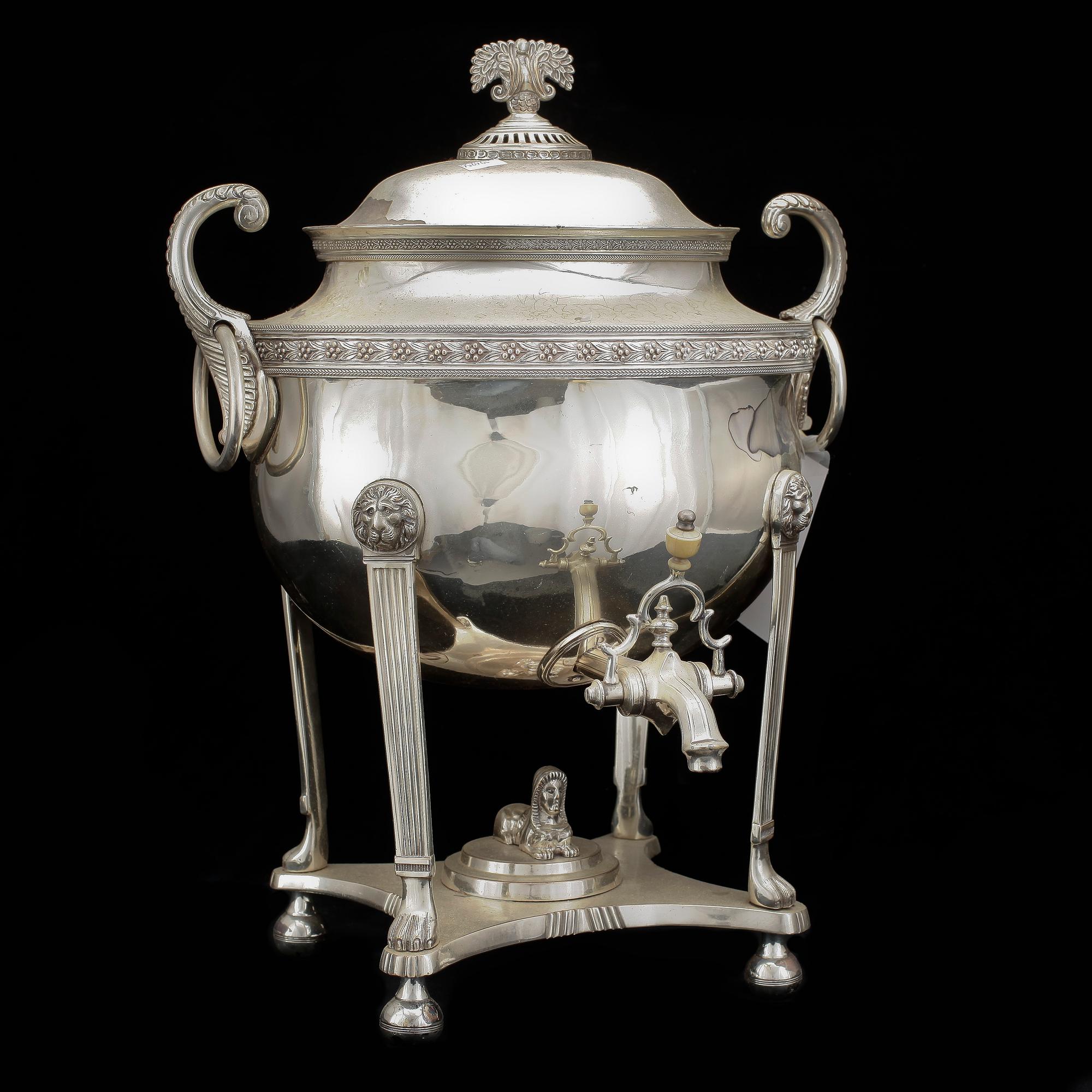 SAMOVAR, försilvrad metall, 1800-tal.