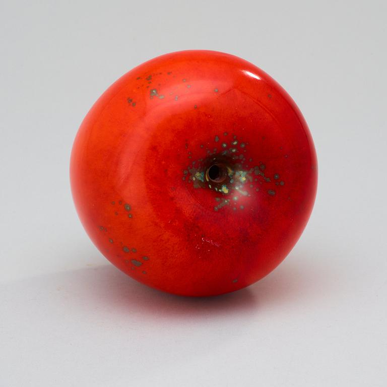 A Hans Hedberg faience apple, Biot, France.