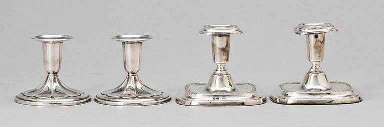 LJUSSTAKAR, 2 par, silver, Sverige, 1959.
