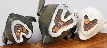 FIGURINER, 4 st, stengods, Gunnar Nylund, Rörstrand.