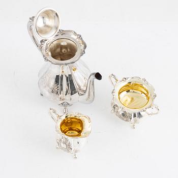 Kaffeservis, silver, tre delar, Kultakeskus, Finland, 1977-79.