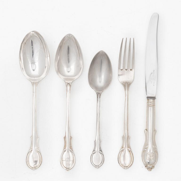 Gustaf Möllenborg, A silver cutlery, “Prins Fredrik”, Stockholm, including 1876 (24 pieces).