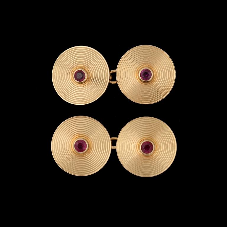 MANSCHETTKNAPPAR,  Cartier,  No. 7265, rubiner.