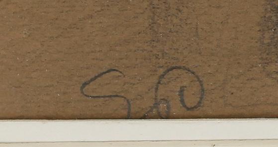 GEORG PAULI, goache, monogramsign.