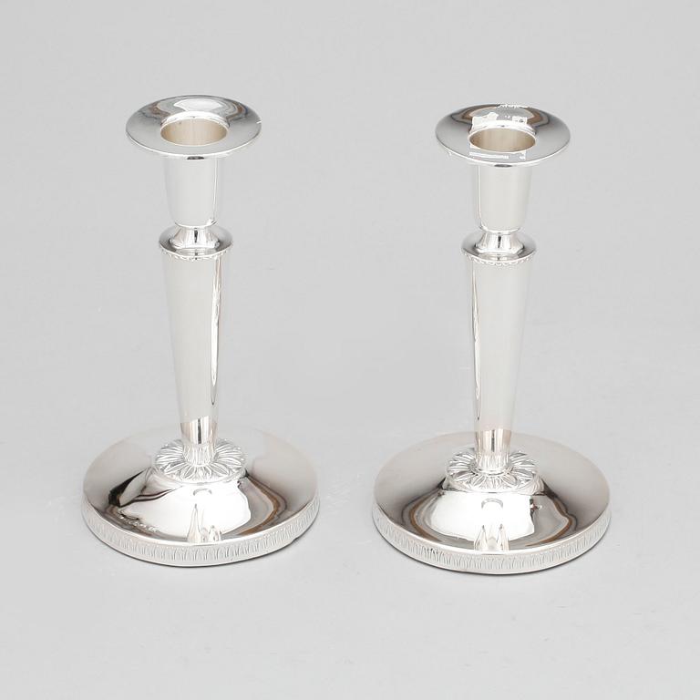 LJUSSTAKAR, ett par, silver, K&EC, Göteborg, 1955.