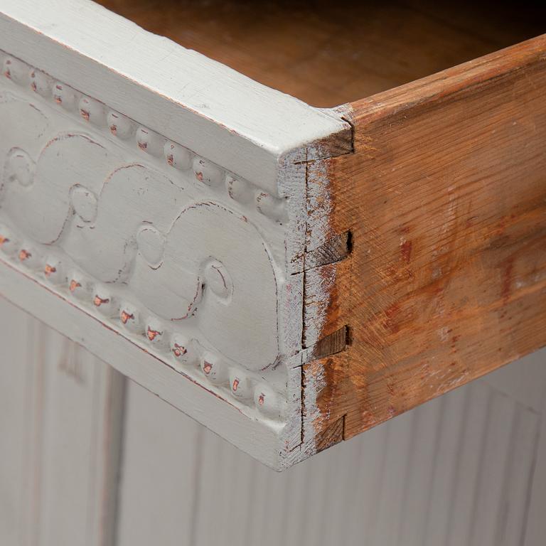 A painted Gustavian style cupboard, 19th Century.