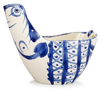 900. A Pablo Picasso 'Sujet poule' faience ewer, Madoura, Vallauris, France 1954.