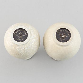 Gunnar Nylund, a set of four stoneware vases, Rörstrand, Sweden.