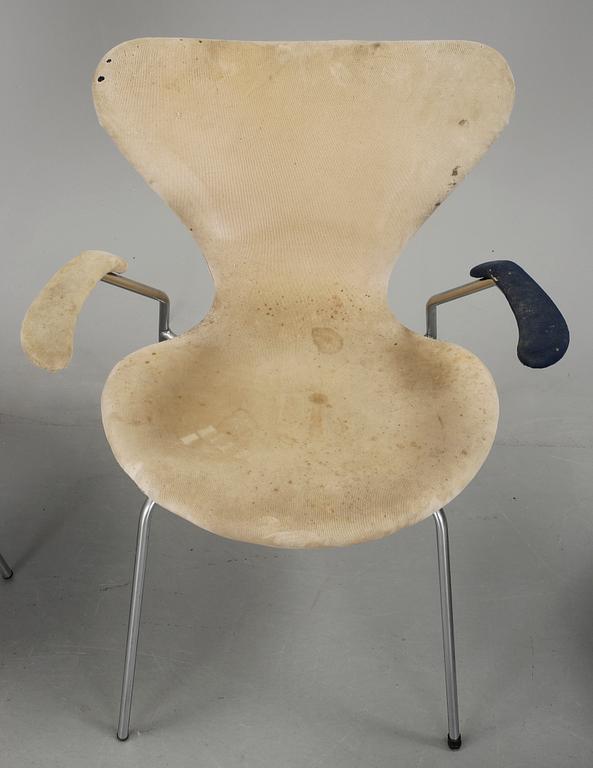 KARMSTOLAR, 4 st, "Sjuan", Arne Jacobsen, Fritz Hansen, 1900-talets andra hälft.