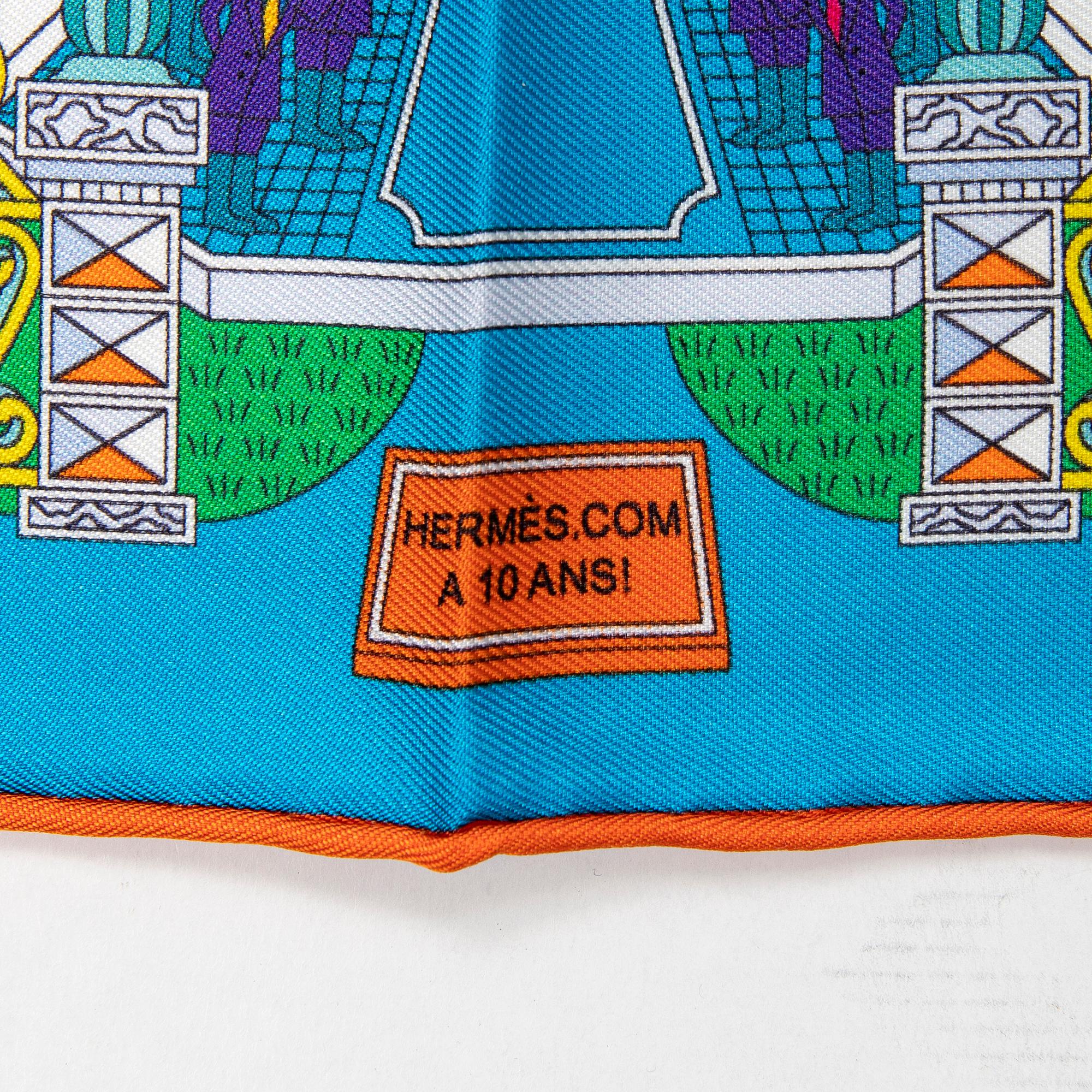 HERMÈS, two pochette/gavroche scarves.