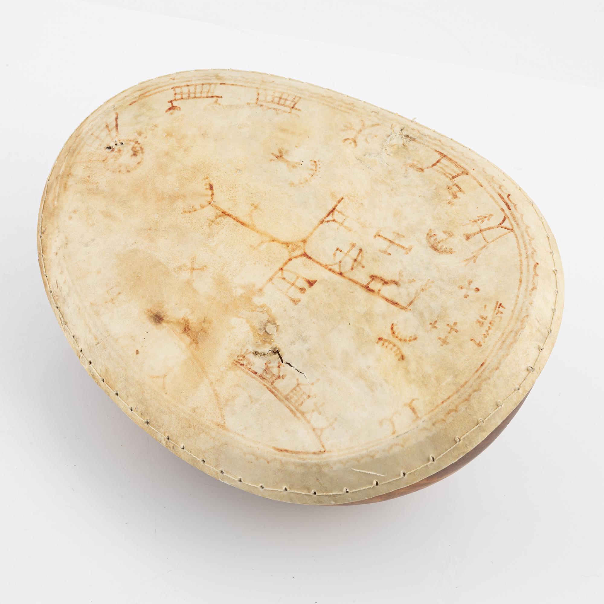 Lars Levi Sunna, A birch cermonial drum, dated -78.
