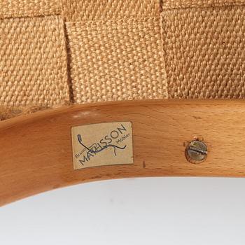 Bruno Mathsson, a rare easy chair for Firma Karl Mathsson, Värnamo, Sweden 1940s.