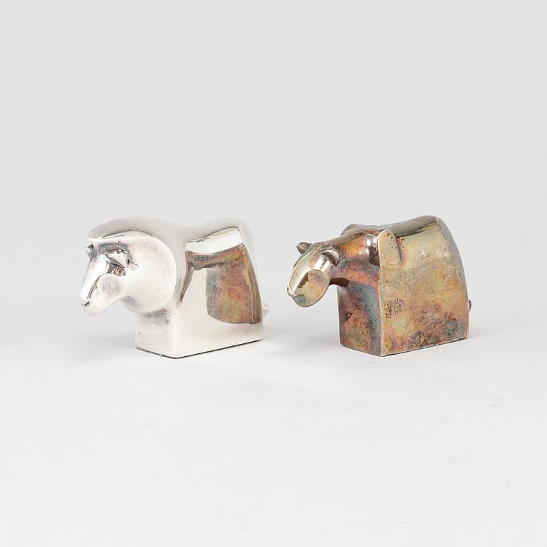 Two electro plated zinc figurines from Dansk Designs, Japan.