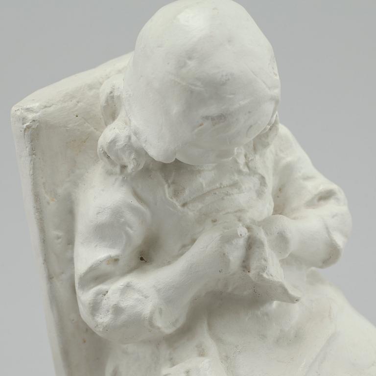RUTH MILLES, sculpture, plaster, signed and dated 1911.