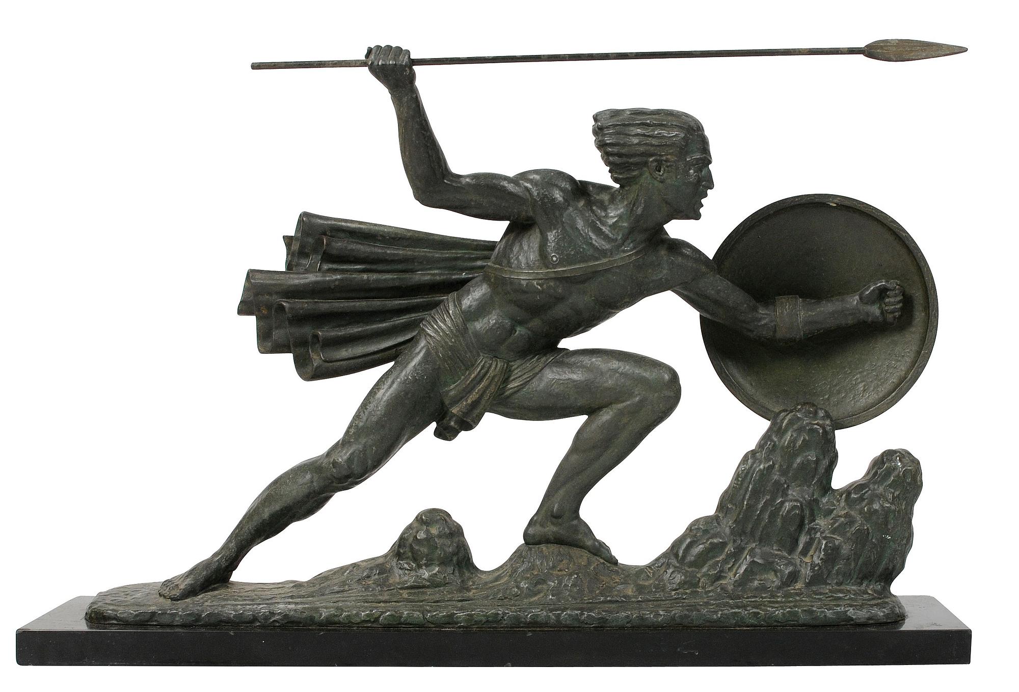 SKULPTUR, patinerad metall, Art Déco.