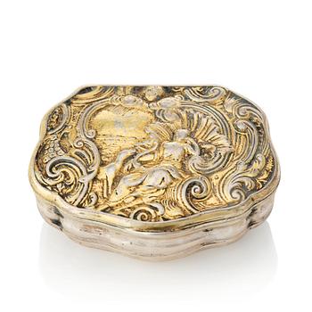 A Swedish Rococo parcel-gilt silver snuff-box, mark of Johan Lorenz Starin, Stockholm 1756.