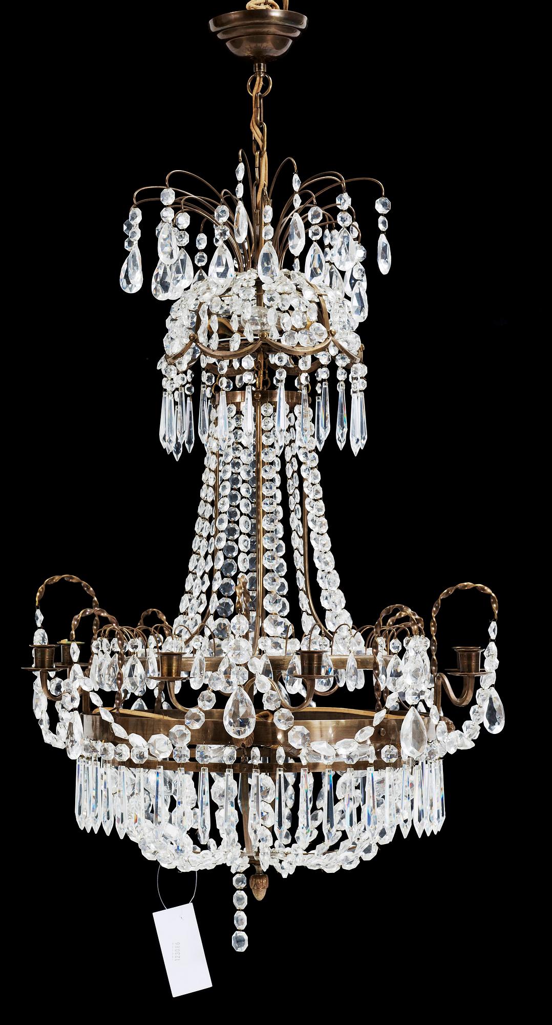 LJUSKRONA, sengustaviansk stil, 1900-tal. Höjd: ca 73 cm.