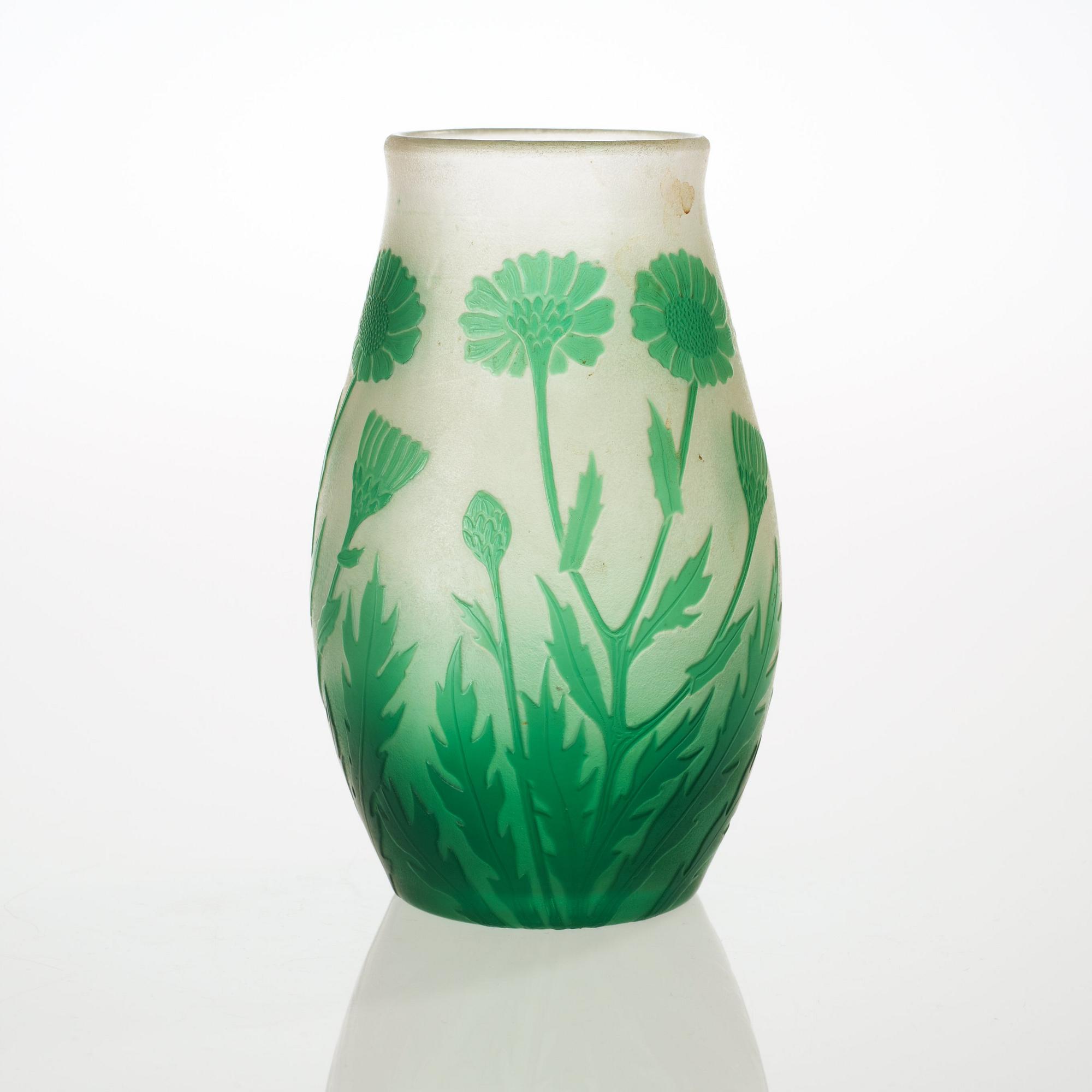 A Karl Lindeberg Art Nouveau cameo glass vase, Kosta.