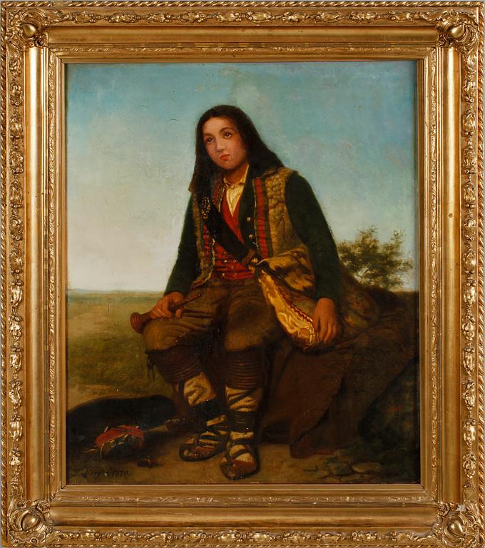 GOTTFRID VIRGIN, olja på duk, uppfodrad på pannå, sign och dat 1870.