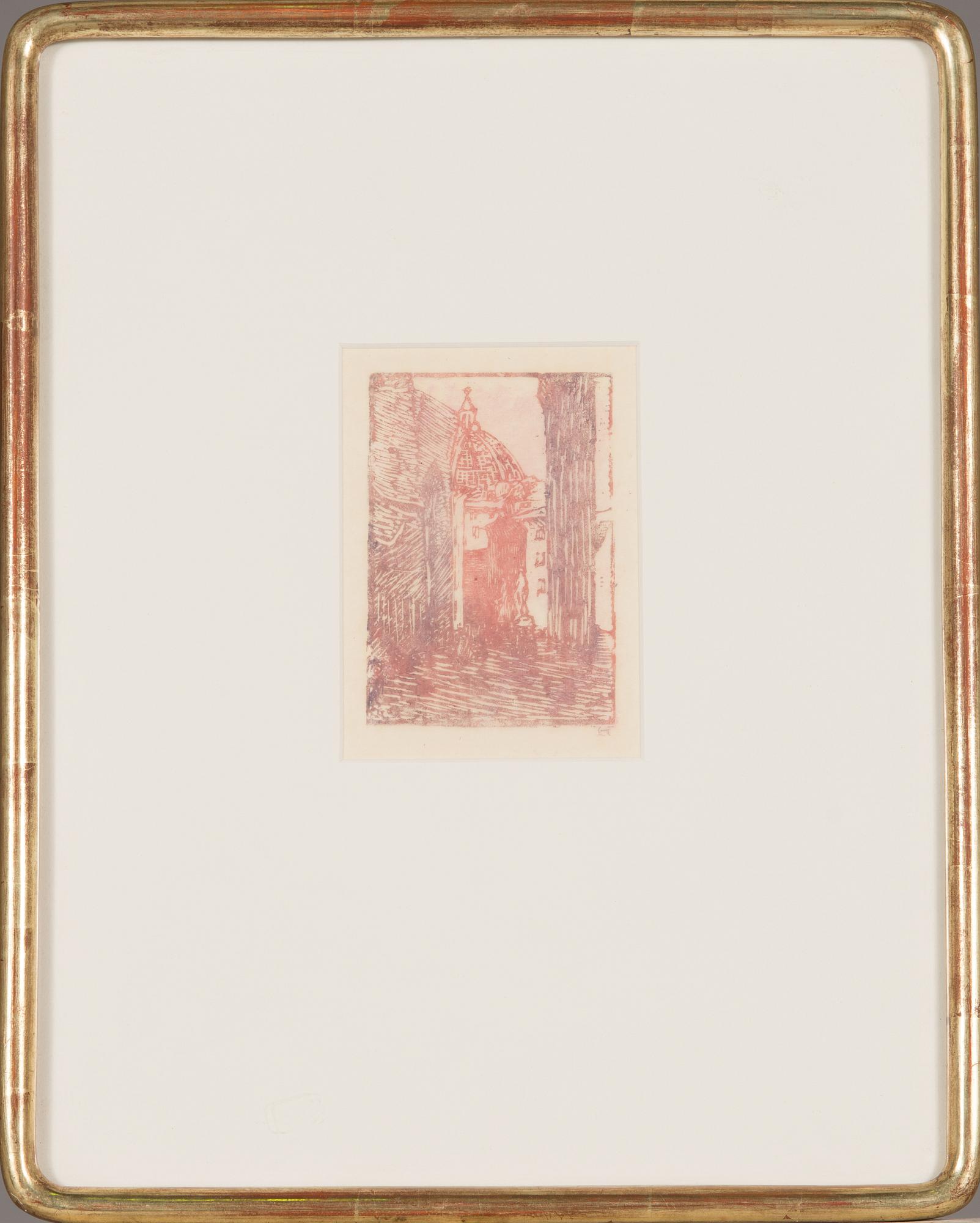 Ellen Thesleff, träsnitt, signerad.
