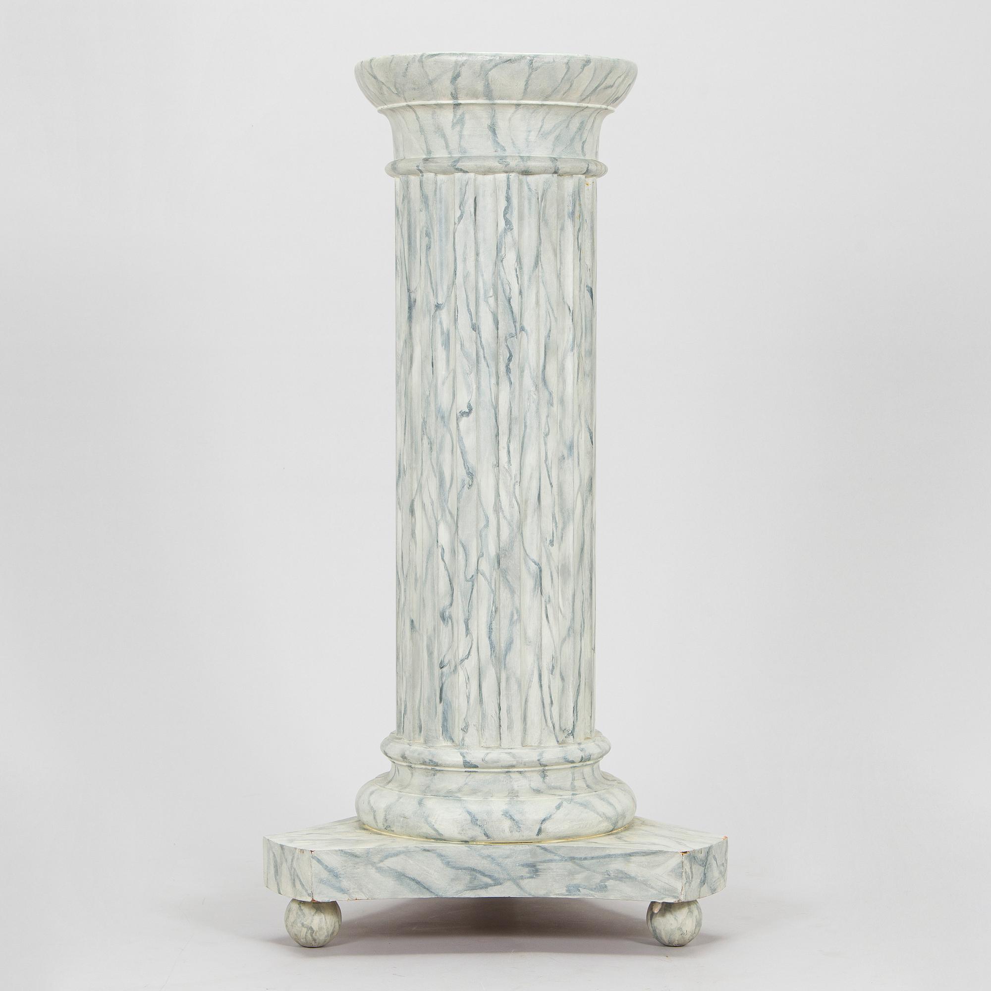 A mid 19th century Gustavian style pedestal.