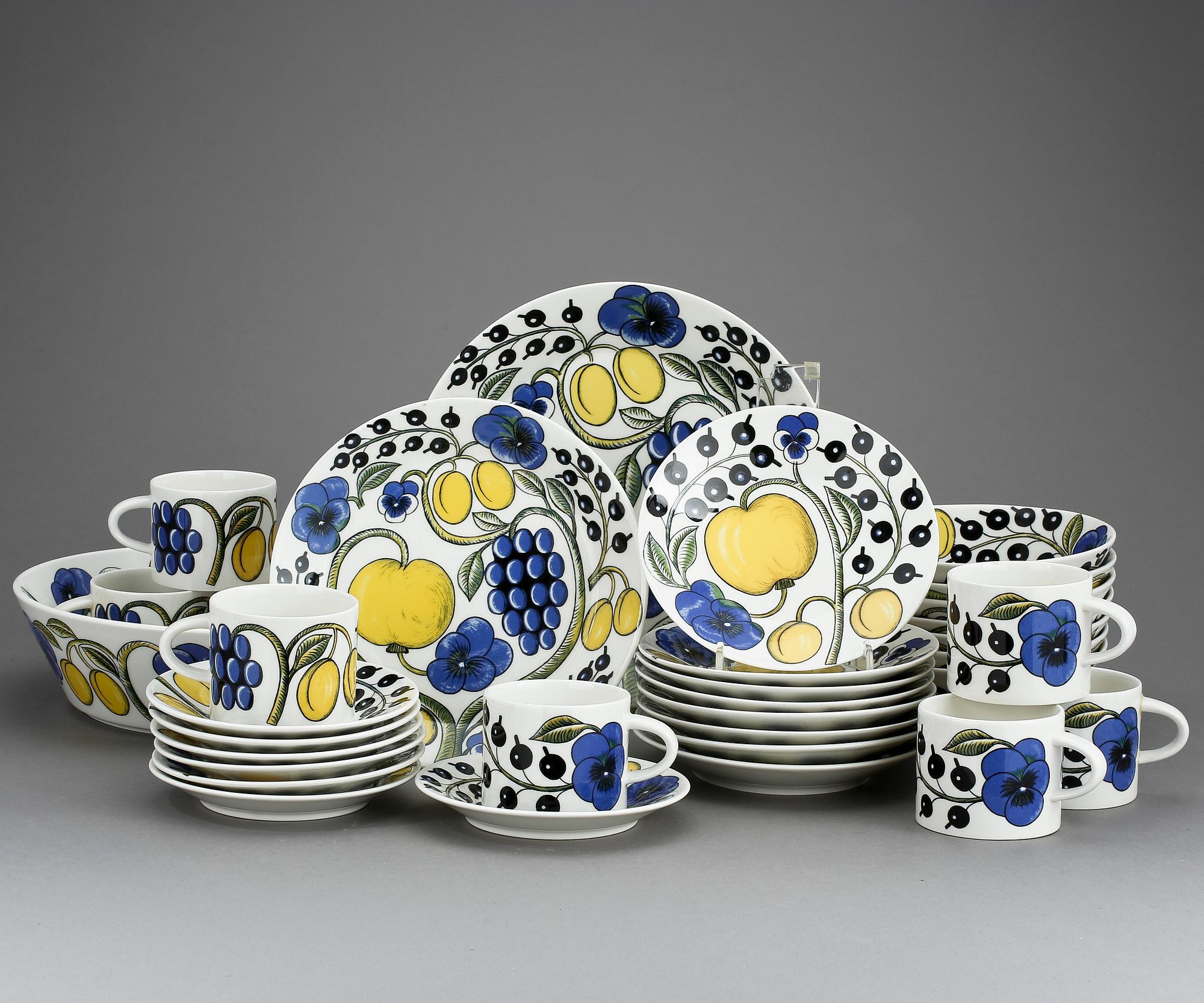 SERVIS, 26 delar, porslin, "Paratiisi", Birger Kaipiainen, Arabia.