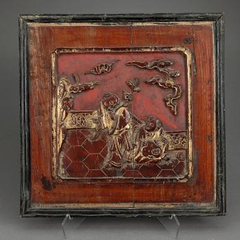 RELIEF, trä, Kina, 1900-tal.