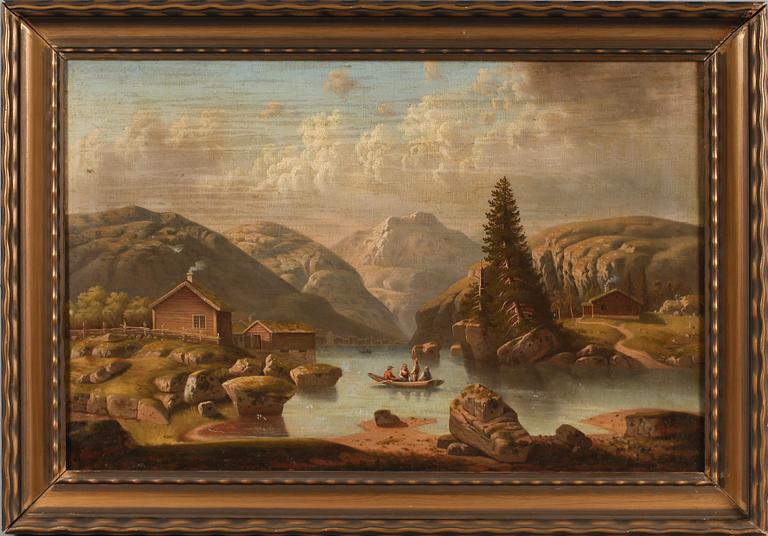 OKÄND KONSTNÄR, olja på duk, sannolikt Norge, omkring år 1900.