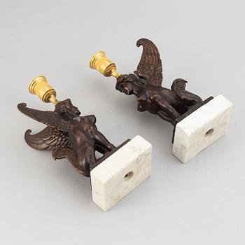 A pair of presumably Russian Empire candlesticks, early 19th Century.