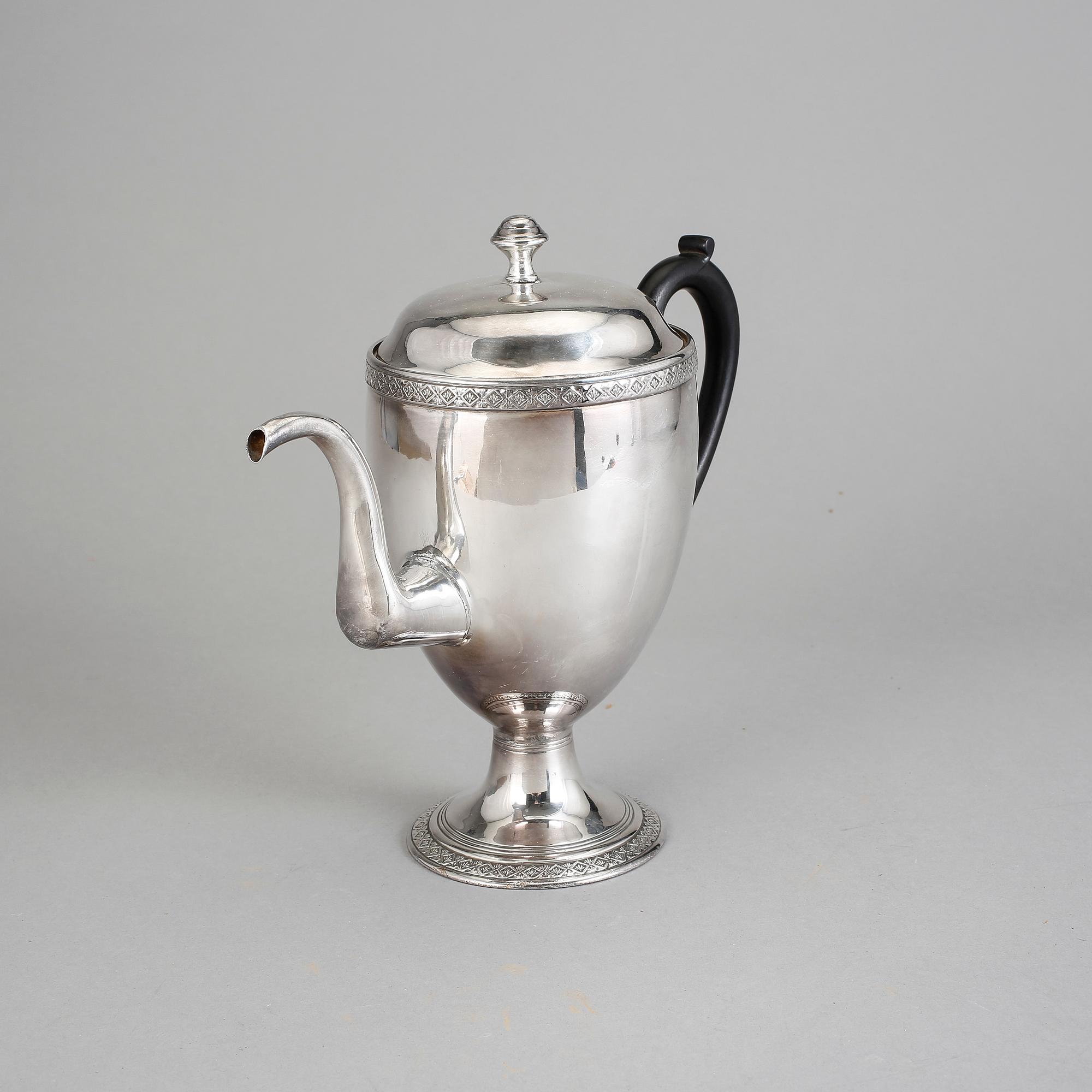 KAFFEKANNA, pläter, troligen sydeuropa 1800-tal.