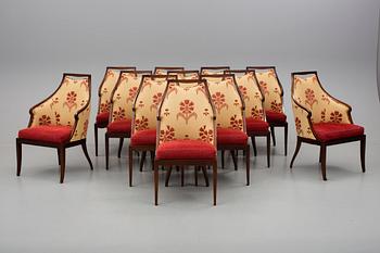 MATSALSGRUPP, 13 delar, Baker Furniture, 1900-tal.