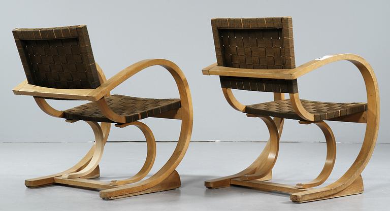 BÖJTRÄSTOLAR, ett par, 1930-tal.