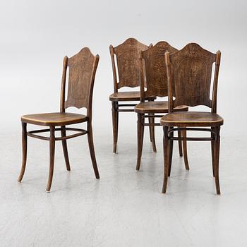 A set of 4 chairs, J. & J. Kohn, Vienna, Austria, circa 1900.
