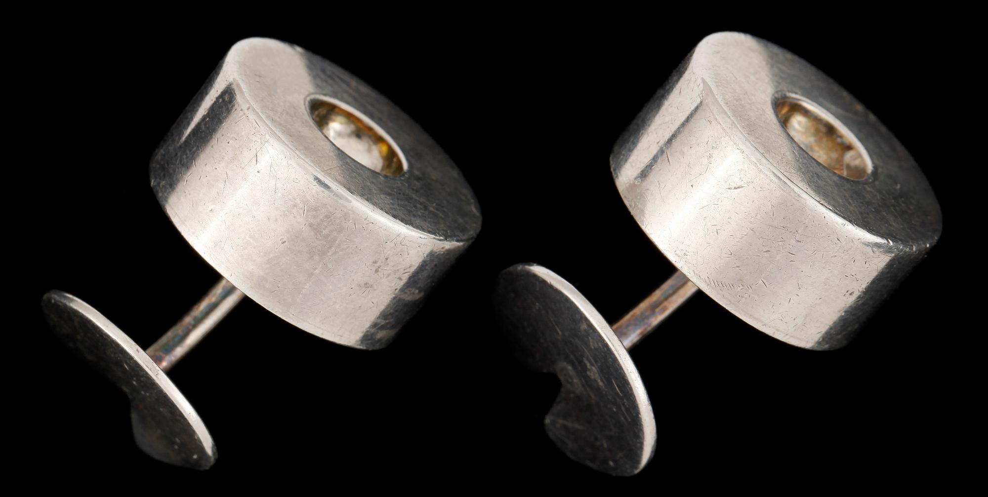 MANCHETTKNAPPAR, sterling silver och bergkristall,  Sigurd Persson, Stockholm 1964. Ca 20 g tot.