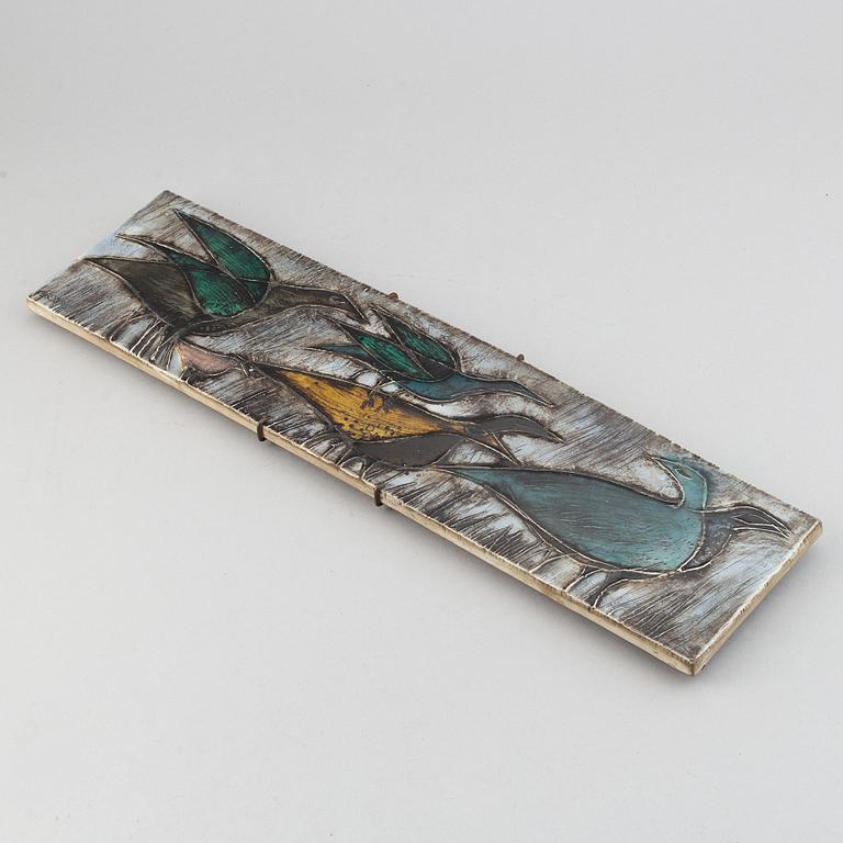 Rut Bryk, a stoneware 'Flock of Birds' wall relief, Arabia, Finland ca 1955.