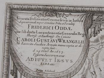 KARTA, "Friderici Oddae", Danmark, C G Wrangel 1657.