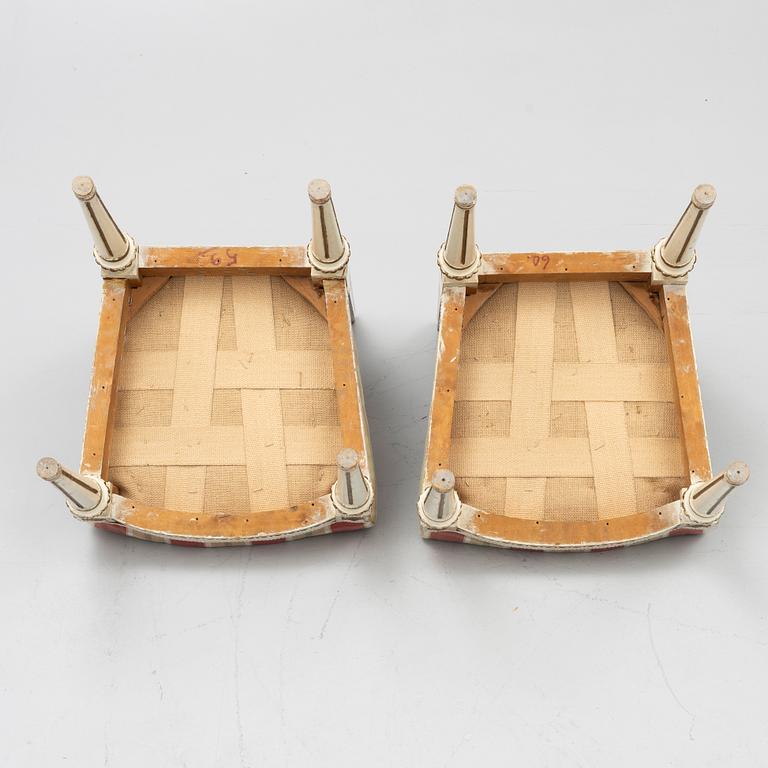 Chairs, a pair in the Gustavian style, circa 1900.