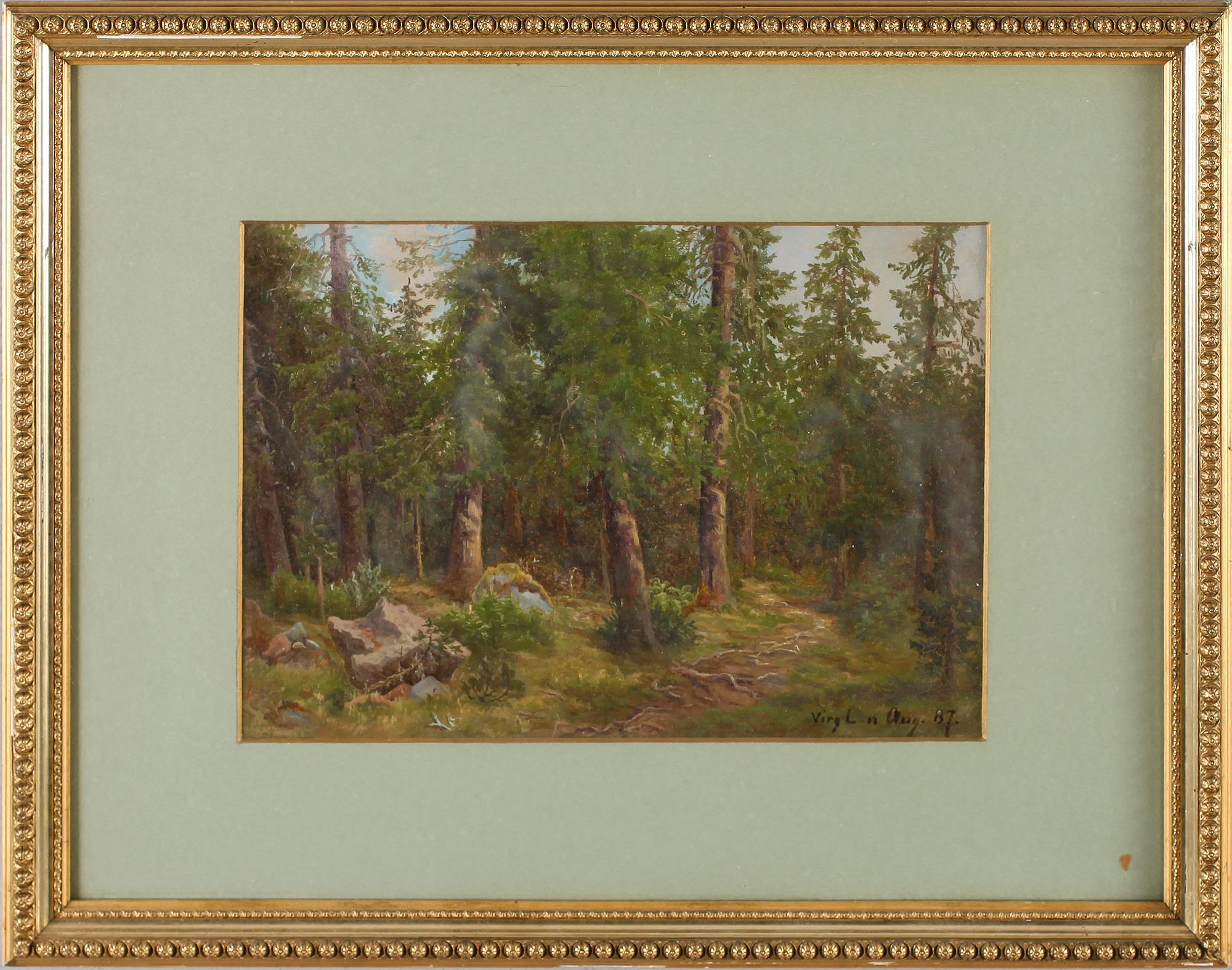 VIRGINIA LARSSON, olja på pannå, signerad och daterad -87.