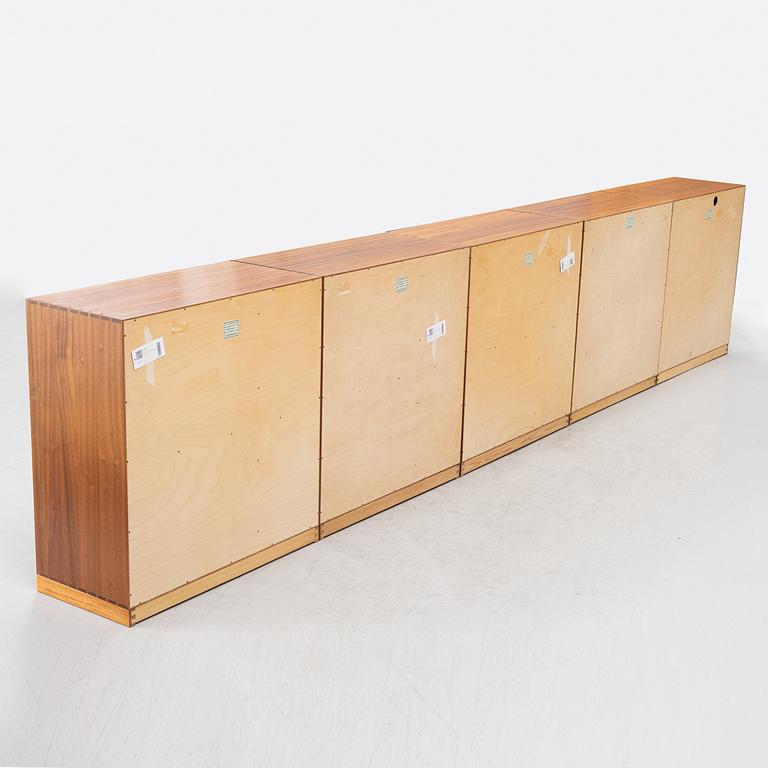 Mogens Koch, five 'Byggereolen' cabinets, Rud Rasmussens Snedkerier, Denmark, second half of the 20th century.