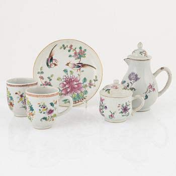 Five Famille Rose porcelain pieces, China, 18th-19th century.