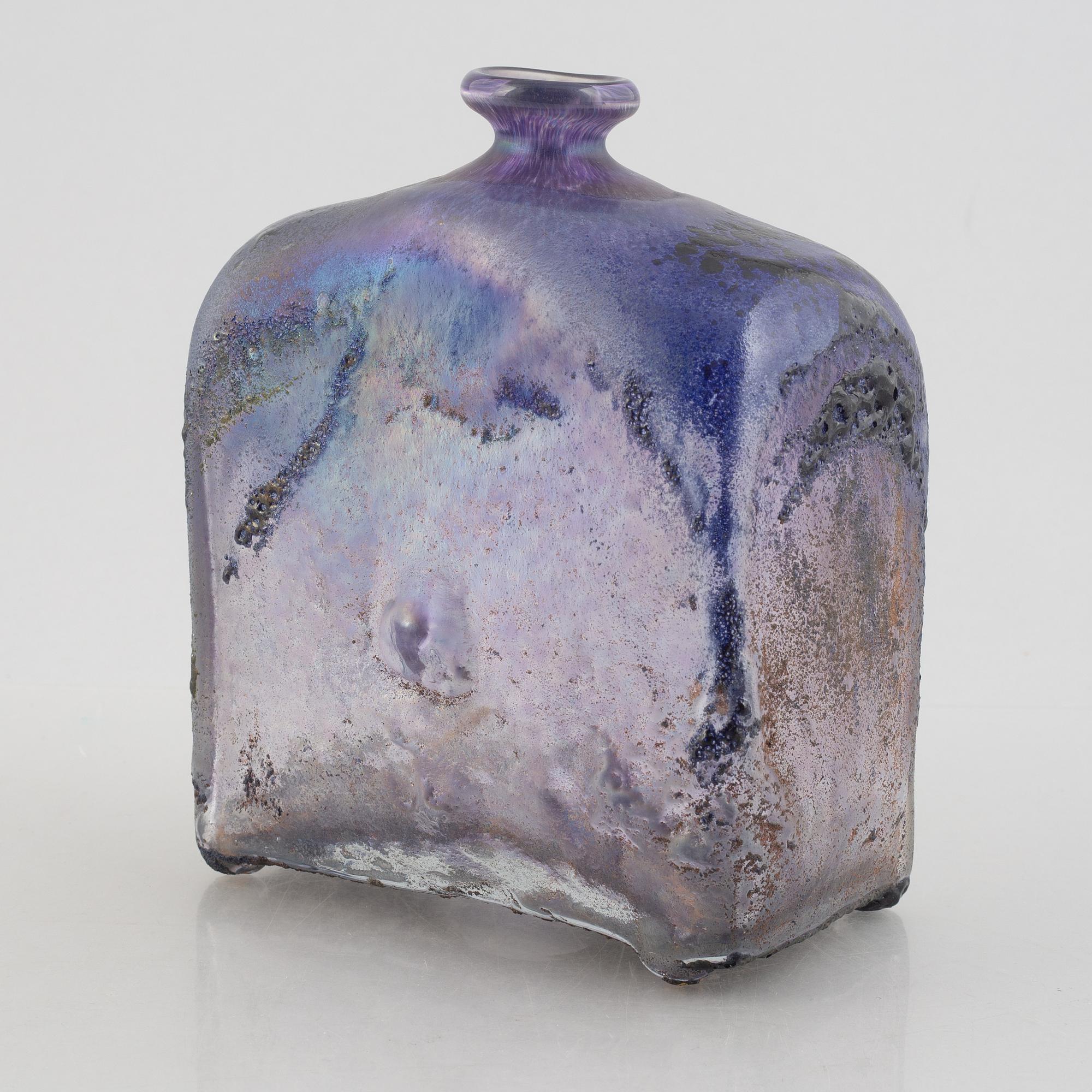 Bertil Vallien, vase/bottle, glass, Boda, unique.