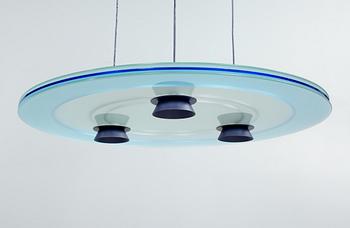 TAKLAMPA, "Aurora", Perry King & Santiago Miranda för Arteluce, formgiven 1982. Höjd ca 106 cm.