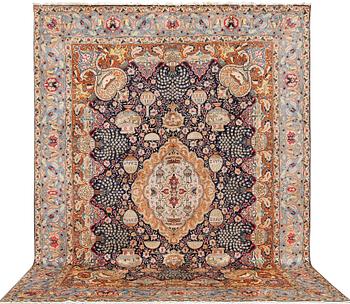 A pictorial Kashmar carpet, approx. 367 x 278 cm.