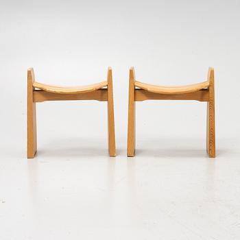 Gilbert Marklund, a pair of 'Jonte' pine stools, Furusnickarn, Sweden.