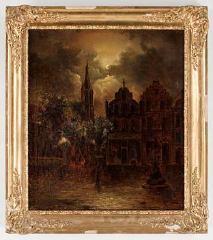 OKÄND KONSTNÄR, olja på duk. Sign F Hellman o dat 1863.