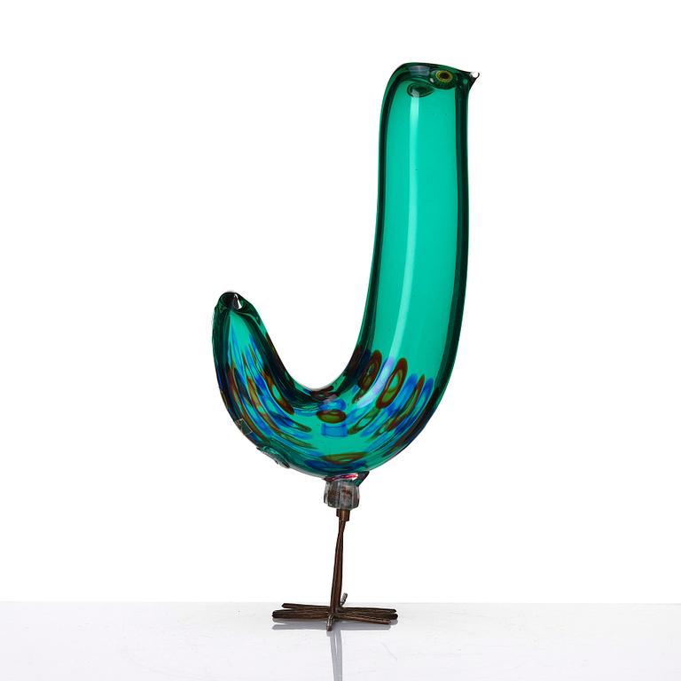 Alessandro Pianon, "Pulcino", skulptur, fågel, Vistosi, Murano, Italien, 1960-tal.