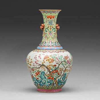 A famille rose vase, Qing dynasty, Jiaqing mark and period (1896-1820).